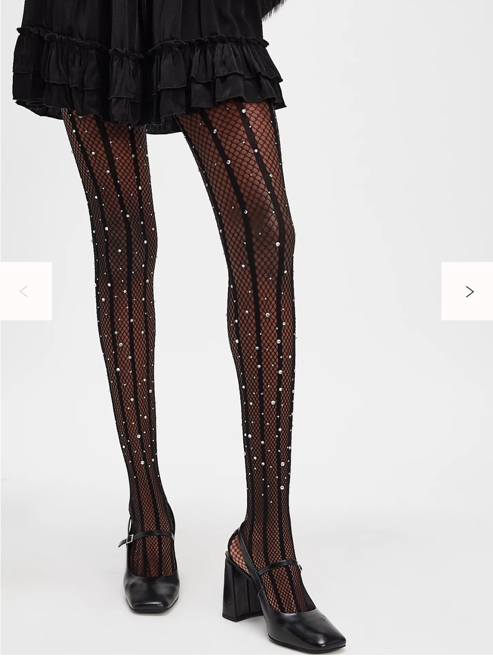 ✨ NWT Free People High Heel Jungle Strobe Glitter Fishnet Tights Black